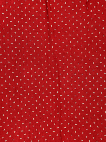 Red Ajrak Printed Mul Mul Cotton Saree - Diadem