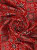 Red Ajrak Printed Mul Mul Cotton Saree - Diadem