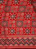 Red Ajrak Printed Mul Mul Cotton Saree - Diadem