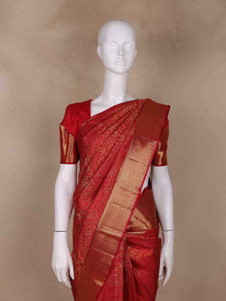 Red Animels Woven Motifs Pure Kanchipuram Silk Saree - Diadem
