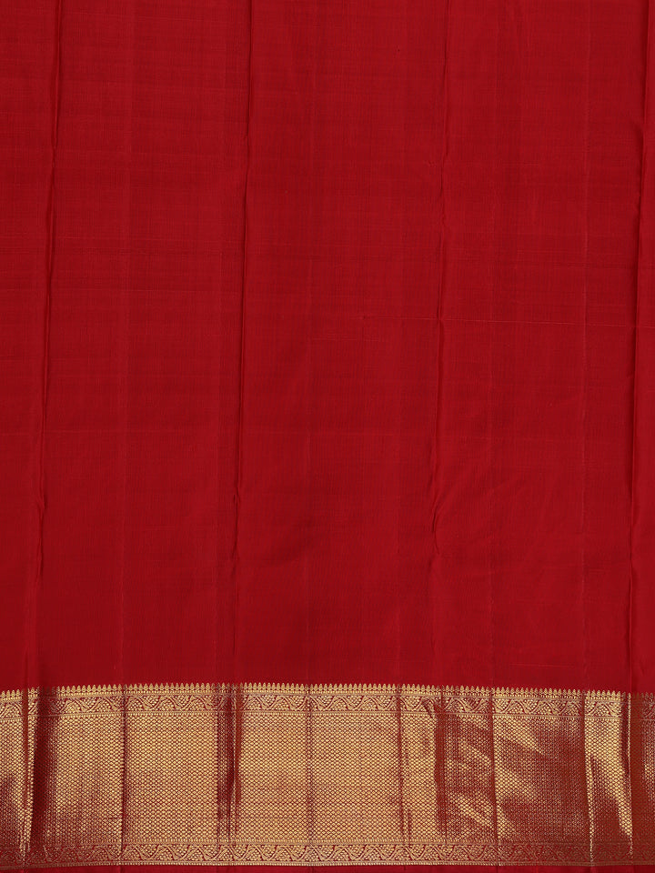 Red Animels Woven Motifs Pure Kanchipuram Silk Saree - Diadem