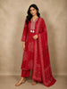 Red Bandhani Printed Cotton Salwar Suit with Dupatta