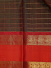 Red Checked Woven Pure Kanchipuram Silk Saree - Diadem