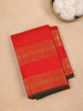 Red Checks Woven Pure Kanchipuram Silk Saree - Diadem