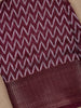 Red Chevron Designed Fancy Cotton Saree - Diadem