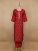 Red Diamond Designed Cotton Salwar Suit - Diadem