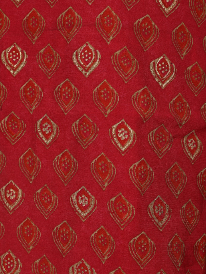 Red Diamond Designed Cotton Salwar Suit - Diadem