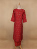Red Diamond Designed Cotton Salwar Suit - Diadem