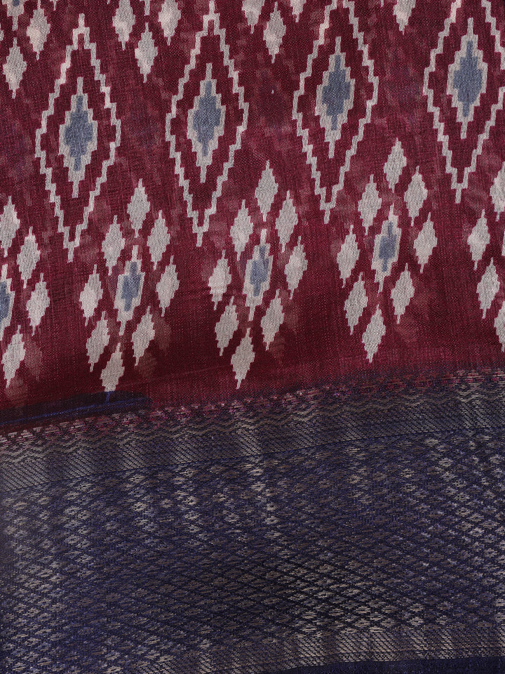 Red Diamond Designed Fancy Cotton Saree - Diadem