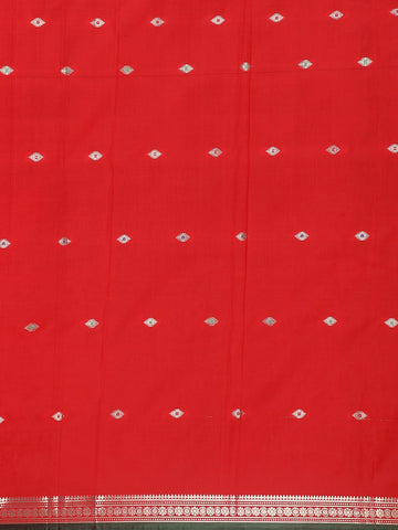 Red Diamond Designed Soft Silk Saree - Diadem