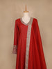 Red Dotted Design Georgette Anarkali Salwar Suit - Diadem