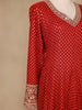 Red Dotted Design Georgette Anarkali Salwar Suit - Diadem