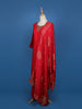 Red Embroidered Jacquard Straight Cut Salwar Suit - Diadem