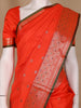 Red Floral And Diamond Mtif Zari Weaving Soft Silk Saree - Diadem