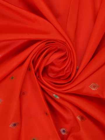 Red Floral And Diamond Mtif Zari Weaving Soft Silk Saree - Diadem