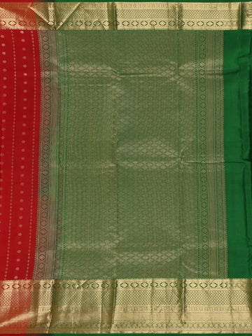 Red Floral Buttis Pure Kanchipuram Silk Saree - Diadem