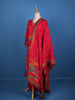 Red Floral Designed Cotton Salwar Suit - Diadem