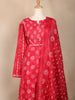 Red Floral Designed Cotton Salwar Suit - Diadem