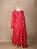 Red Floral Designed Cotton Salwar Suit - Diadem