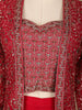 Red Floral Design Georgette Palazzo Suit