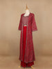 Red Floral Design Georgette Palazzo Suit