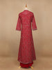 Red Floral Design Georgette Palazzo Suit