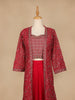Red Floral Design Georgette Palazzo Suit