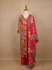 Red Floral Design Print Cotton Salwar Suit - Diadem