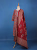 Red Floral Design Printed Cotton Salwar Suit - Diadem