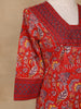 Red Floral Design Printed Cotton Salwar Suit - Diadem