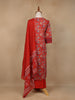 Red Floral Design Printed Cotton Salwar Suit - Diadem