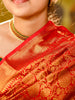 Red Floral Design Pure Kanchipuram Silk Bridal Saree