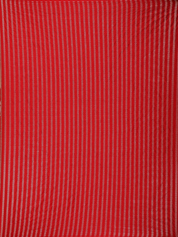 Red Floral Designed Banarasi Silk Saree - Diadem