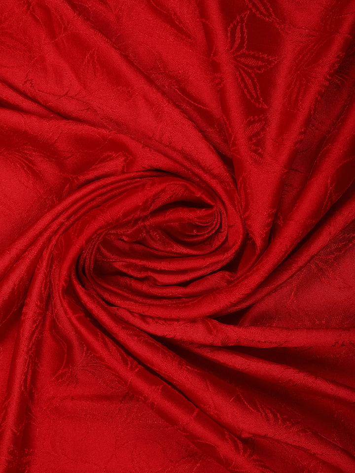 Red Floral Designed Banarasi Silk Saree - Diadem