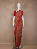 Red Floral Designed Chanderi Cotton Saree - Diadem