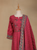 Red Floral Designed Cotton Anarkali Salwar Suit
