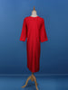 Red Floral Designed Cotton Kurti - Diadem