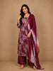 Red Floral Designed Cotton Salwar Suit