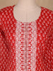 Red Floral Designed Cotton Salwar Suit - Diadem