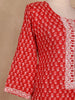 Red Floral Designed Cotton Salwar Suit - Diadem