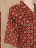 Red Floral Designed Cotton Salwar Suit - Diadem