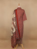 Red Floral Designed Cotton Salwar Suit - Diadem