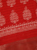 Red Floral Designed Cotton Saree - Diadem