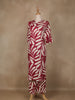 Red Floral Designed Cotton Salwar Suit - Diadem