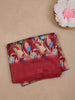 Red Floral Designed Fancy Cotton Saree - Diadem