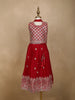 Red Floral Designed Georgette Lehenga