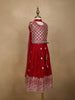Red Floral Designed Georgette Lehenga