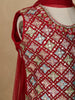 Red Floral Designed Georgette Lehenga