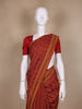 Red Floral Designed Kantha Work Chanderi Cotton Saree - Diadem