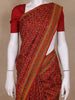 Red Floral Designed Kantha Work Chanderi Cotton Saree - Diadem
